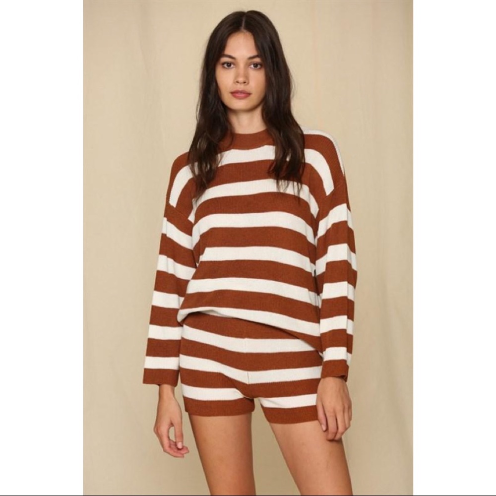 Classy Stripes Lounge Set sweater set